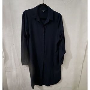 Liverpool Popover Shirtdress Collar Long Sleeve Button Front Cosmic Navy M $109